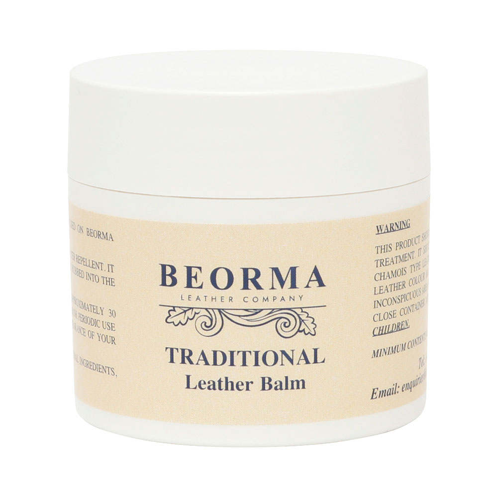 BEORMA ベオーマ LEATHER BALM Description ホホバオイルとビーワックス(蜜蝋)が主成分のレザーバームは、ベオーマ社製のほぼすべての革に使用できるオールマイティなワックスです。革表面の保護と保湿、そしてナチュラル...