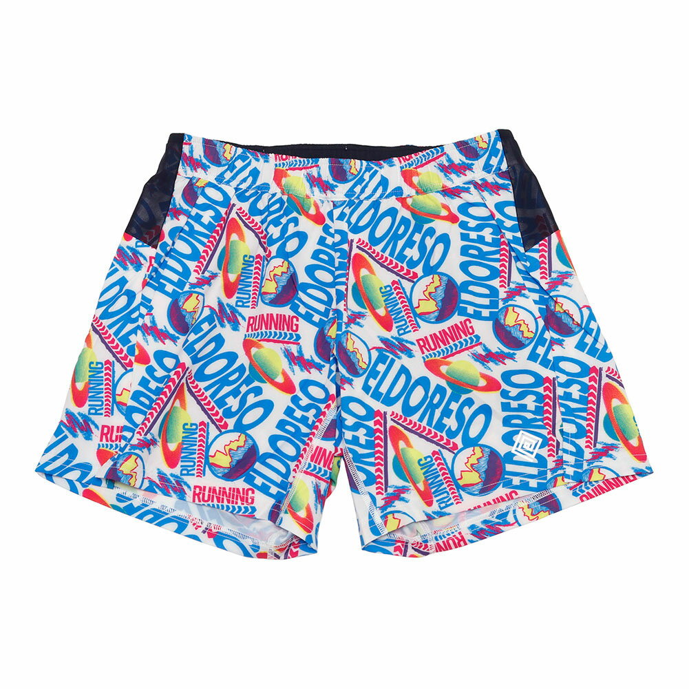 ELDORESO エルドレッソ Ndereba Buggy Shorts E2112416 Description ASTEX?社にブランドで別注をしたストレッチ性を持つ軽量な高機能素材に、緻密で色鮮やかなグラフィックをプリントしたオリジナルテキスタイルを贅沢に使用し仕立てた、ショートレングスタイプのランニングショーツです。ELDORESOのイメージを確立させたアイテムの一つとも言える、機能性ファブリックに、独創性ある色鮮やかな柄をプリントしたオリジナルテキスタイルシリーズのマルチポケット付きランニングショーツ。パフォーマンスを追求するレースシーンから日常のトレーニングまで、幅広いシーンに対応可能なミニマルなシルエット。グラフィックデザインに定評のあるELDORESOのエッセンスを詰め込んだ、ビジュアルと機能性を両立させた唯一無二となるデザインのショーツです。両サイドのポケットの他、アクティビティ時の動きの妨げにならない腰部分には大きめのジップ付きポケットを、その左右にはジェルなどの補給食や小物の収納に便利なストレッチメッシュのポケットを搭載した、機能性が高い実用的な仕様。計5つのポケットを搭載した収納性の高さと、コンパクトでスタイリッシュなシルエットを両立させています。 Material：100%ポリエステル Country：CHINA Memo：サイズ感ですが、ELDORESOの他のショーツに比べ、ウエストからヒップにかけて小さめの設計となっております。 他のELDORESOのショーツよりもハーフサイズ程度小さめの作りとなりますので、二つのサイズでお悩みの場合は、通常よりも1サイズアップでお選びになることをお勧め致します。 Sizing サイズ 仕上寸法（cm） ウエスト ヒップ 前股上 後股上 股下 ワタリ幅 裾幅 S 66~80 112 22.5 30.5 17 36 29.5 M 72~86 118 23 31.5 18 37 31 L 76~92 126 25 32 19 39 33 ※サイズは一点一点スタッフが計測しています。多少の誤差が生じる事をご了承下さい。 ※お客様のPC環境により、商品画像と実際とでは若干色が異なる場合があります。 ※サイズがご不明な方はオーダー前にメールにてお問合せください。 ※当店では裾直しを行っておりませんので、予めご了承くださいませ。 ※裾直しが必要な方は、ご購入後お近くのお直し屋さんにてお願い致します。 Brand 2016年秋にスタートした東京を拠点としたアースランニングブランド。混沌とした東京のストリート要素を取り入れつつ、本格的なトレイルランニングにも対応出来る機能性やコンテンポラリーなデザイン、クラシカルなモチーフに独自のエッセンスとメッセージやラジカルさを加えた唯一無二なコレクションを発表しています。