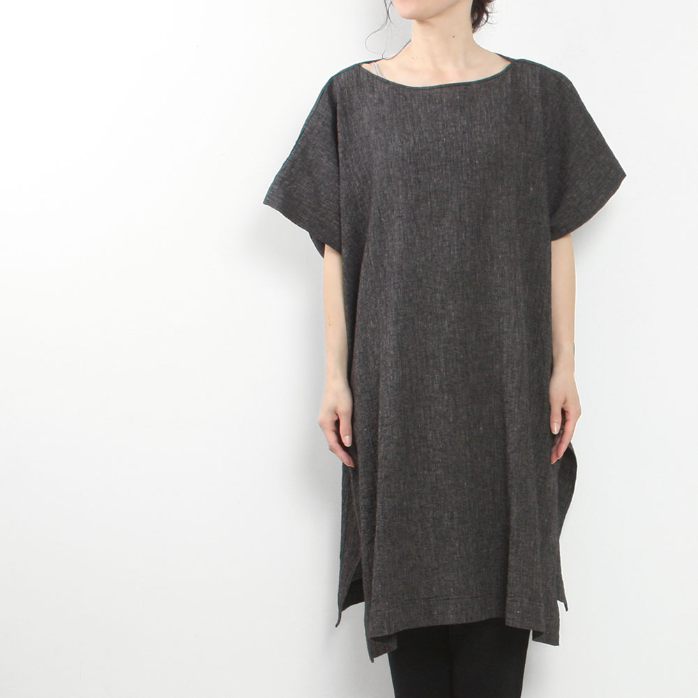 evam eva G@G@ linen cotton poncho E241T151