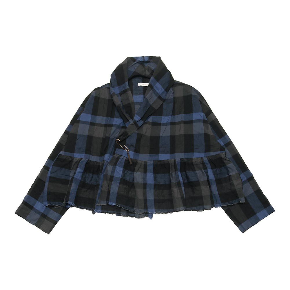 Honnete / オネット | 2022SS | 100sボイルコットンノーカラーチャイニーズシャツ | F | ネイビー | レディース Honnete（オネット） | Gathered Long Shirt | hapuna&Co.（ハプナ
