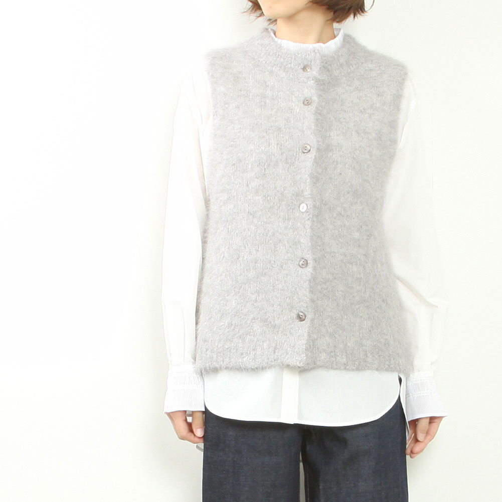 NOMBRE IMPAIR ノンブルアンペール アルパカシャギー ハイネックベスト 07-203-5