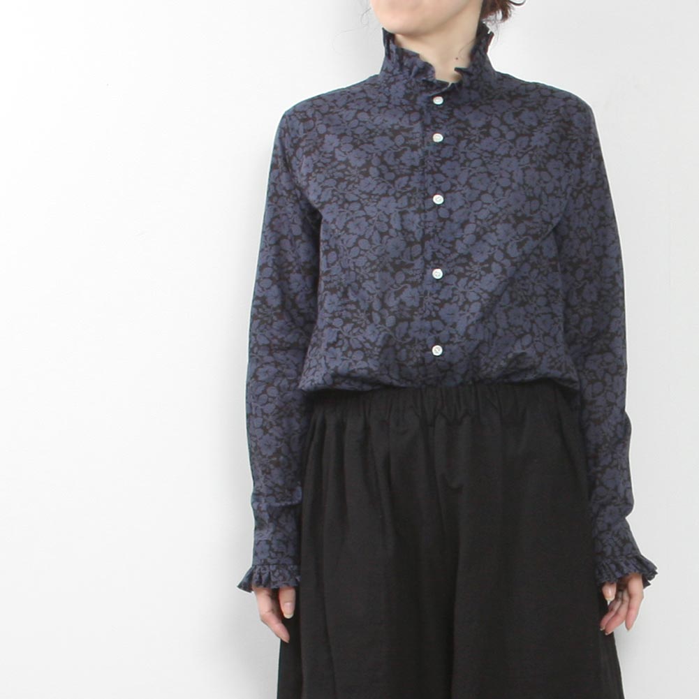 R&D.M.Co- アールアンドディーエムコー COTTON LAWN WILD BERRY FRILL COLLAR SHIRT NO.6647