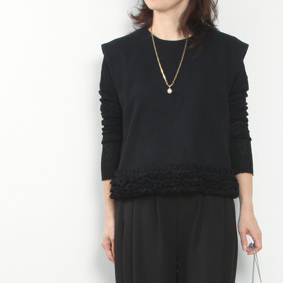 乐天商城 - R&D.M.Co- アールアンドディーエムコー FRILL DECORATION BUTTON BIB NO.7131
