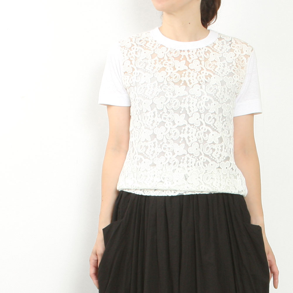 R&D.M.Co- アールアンドディーエムコー CROWN MOTIF LACE DOCKING H/T SHIRT NO.7527