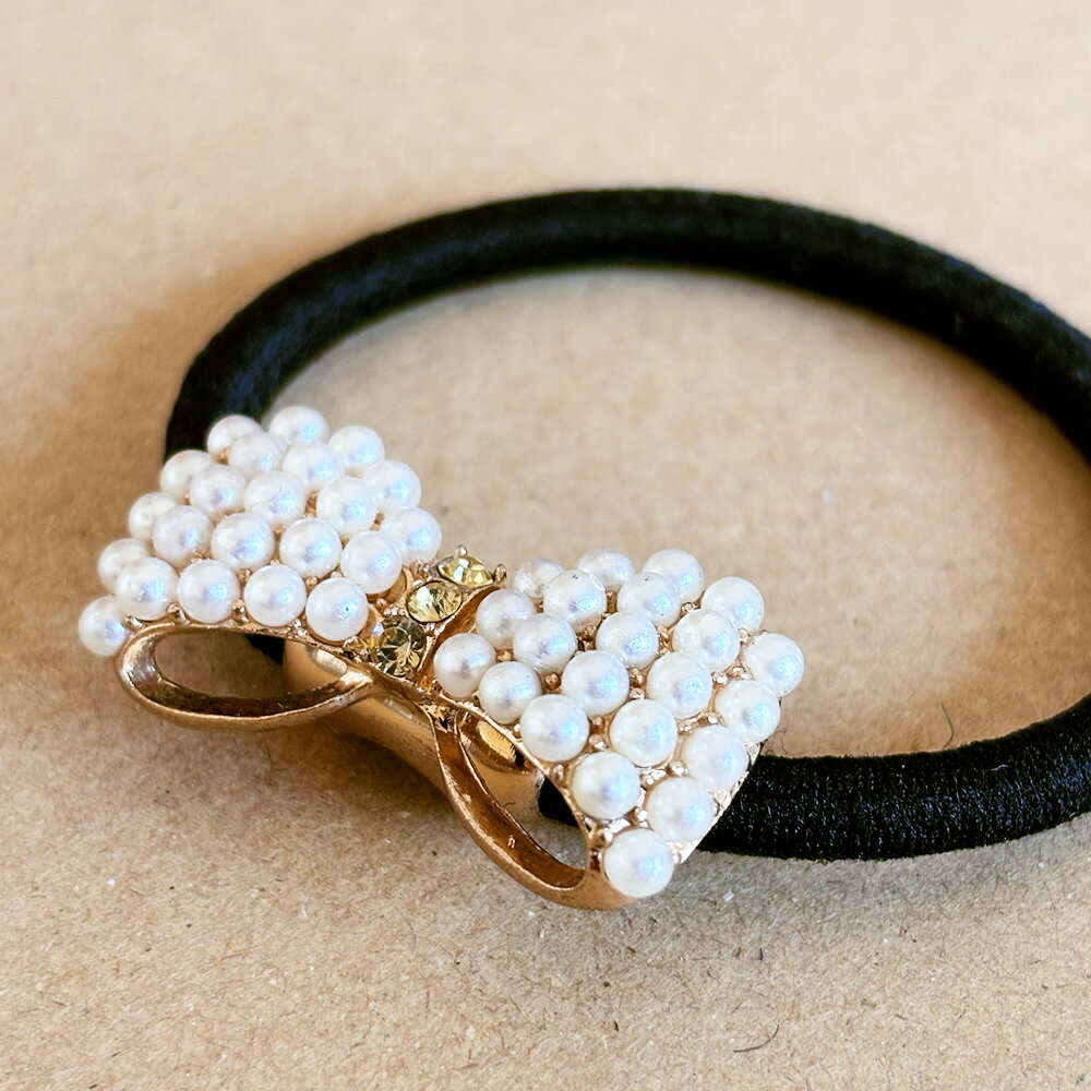 ヘアゴム リボン パール レディース キッズ