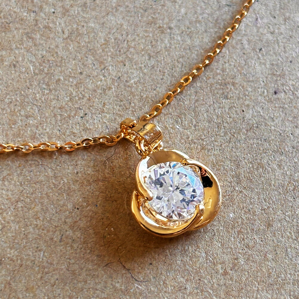 【サイズ（cm）】チェーン：長さ41.5 ・ トップ：縦1.0 / 横1.2 【素材】キュービックジルコニア・真鍮