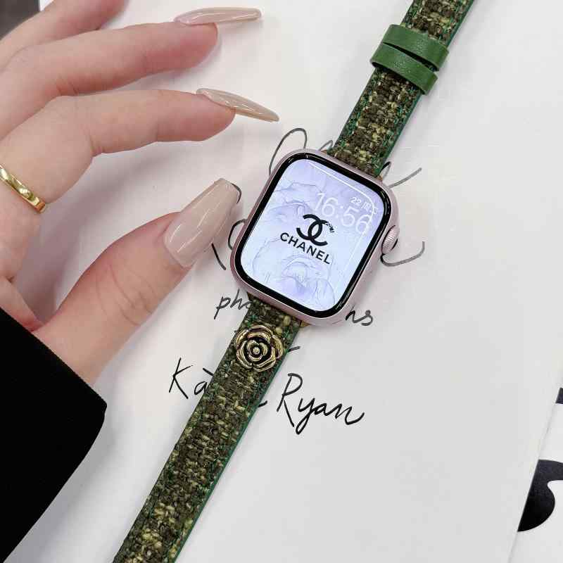 Apple Watch バンド ウール フェイクレザー ローズ 交換ベルト 細身デザイン 秋冬向け 高級感 Apple Wa..