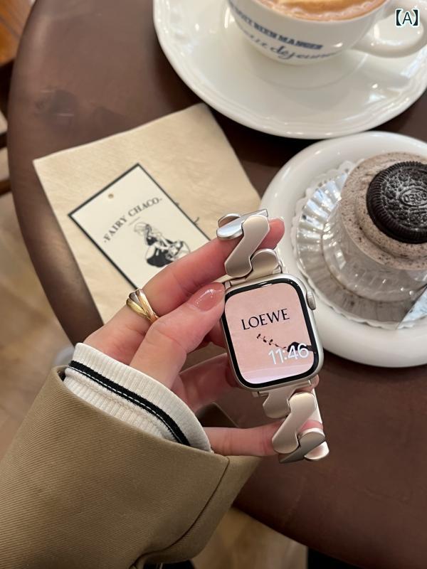 Apple Watch バンド メタル ステンレス シンプル 交換ベルト 個性的 秋冬向け 高級感 Apple Watch1-10/Ultra/se対応