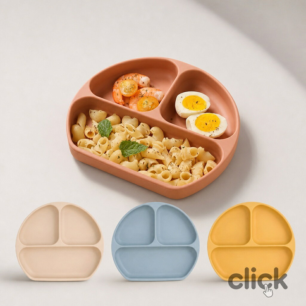ひっくり返らない シリコン ベビー食器 吸盤付き ワンプレート 仕切り 離乳食 食器 くすみカラー 男の子 女の子 出産祝い ギフト