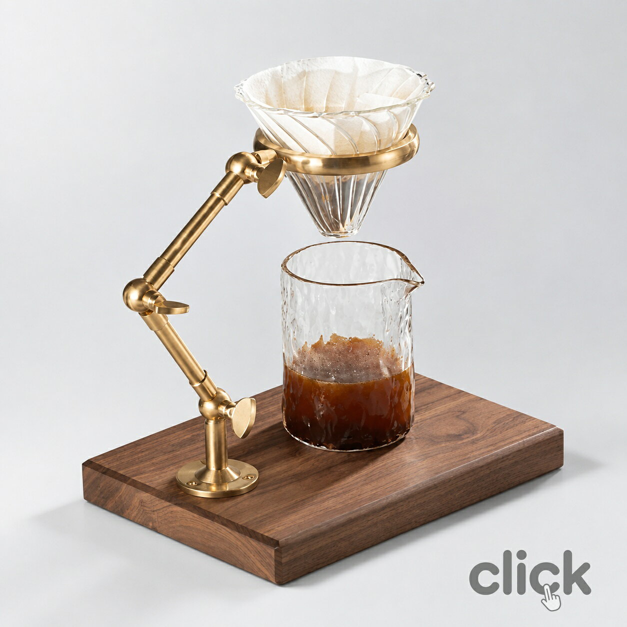 コーヒードリッパースタンド コーヒーフィルター用 コーヒードリッパーブラケット 真鍮製 コーヒーフィルターホルダー 高さ調節可能 お