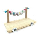 ペット用ステージ 木製 ストーン 小動物 ハムスター チンチラ リス ウサギ インコ 鳥 齧歯類 工具不要 取付簡単 木 齧る ケージ