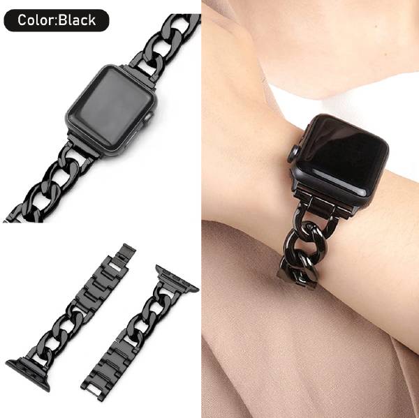 Apple Watch バンド おしゃれ 高級感 38mm 40mm 41mm 42mm 44mm 45mm 金属 アップルウォッチ バンド チェーン ベルト series SE SE2 8 7 6 5 4 3 2 1 レディース メンズ 女性 男性 交換バンド 互換品 ゴールド ブラック シルバー ピンクゴールド