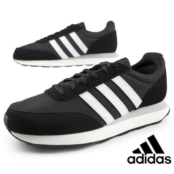 アディダス アディダス adidas RUN 60S 3.0 M HP2258 ラン 黒白 ランニングシューズ マラソン ジョギング スニーカー スポーティー カジュアル シンプル 軽量 メンズ 送料無料