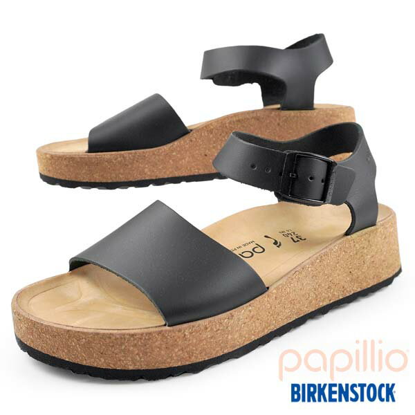 グレンダ 【最大2000円OFFクーポン 5月15日まで】【30％OFF】 ビルケンシュトック BIRKENSTOCK Papillio Glenda 1020222 グレンダ 黒 厚底 プラットフォームサンダル レディース フェミニン シンプル 日本正規品