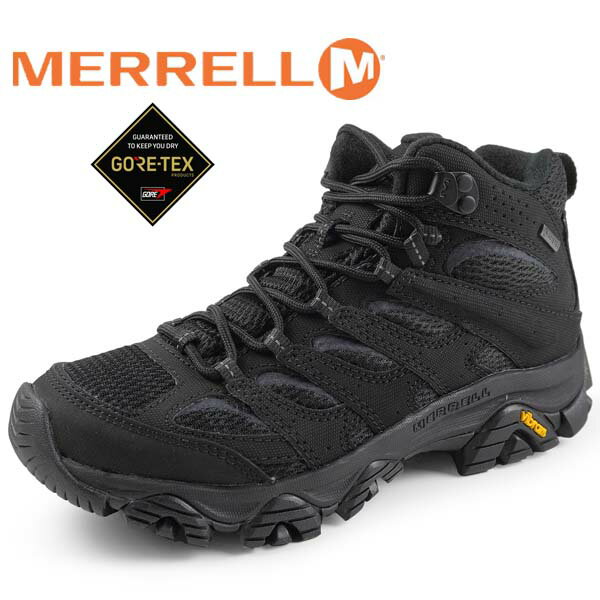メレル MERRELL MOAB 3 SYNTHETIC MID GORE-TEX J500424 モアブ シンセティック ミッド ゴアテックス 黒 透湿・防水 ハイキングシューズ 登山靴 アウトドア レディース