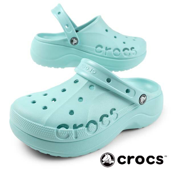  クロックス crocs BAYA PLATFORM CLOG 208186 4SS バヤ プラットフォーム クロッグ 厚底 クロッグ サンダル PURE WATER レディース 国内正規品 カジュアル おしゃれ かわいい シンプル スポーティ 送料無料