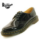 【保革用ミンクオイルプレゼント】ドクターマーチン Dr.Martens 10084001 CORE 1461 3 EYE SHOE コア イエローステッチ パテント 黒 レディス