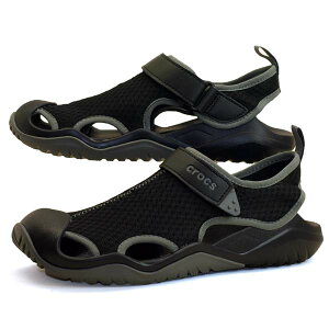 クロックス crocs swiftwater mesh deck sandal m 205289-001 黒 スウィフトウォーター メッシュ デック 水陸両用 サンダル メンズ