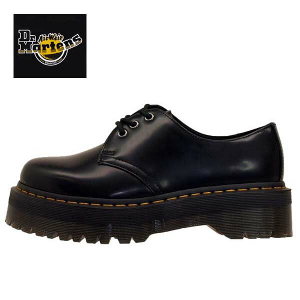 【保革用ミンクオイルプレゼント】ドクターマーチン Dr.Martens 1461 QUAD 25567001 厚底 3ホールシューズ 黒 レディース/メンズ