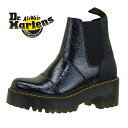 【保革用ミンクオイルプレゼント】 日本正規品 ドクターマーチン Dr.Martens ROZALIE ロザリー 27723001 サイドゴア チェルシーブーツ パテント黒 レディー シンプル チャンキー おしゃれ 送料無料