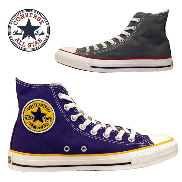 【27cmのみ】【ラストワン価格】【アウトレット交換返品不可】コンバース CONVERSE ALL STAR STAJANWAPPEN HI オールスター スタジャンワッペン ハイ 1SC 619 620 紫 灰 スニーカー メンズ