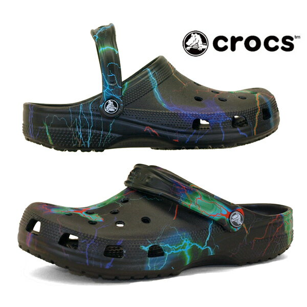 【最大2000円OFFクーポン 5月15日まで】クロックス crocs CLASSIC OUT OF THIS WORLD II CLOG 206868 0GZ クラシック アウト オブ ディス ワールド2 クロッグ 稲妻 黒 レディース/メンズ