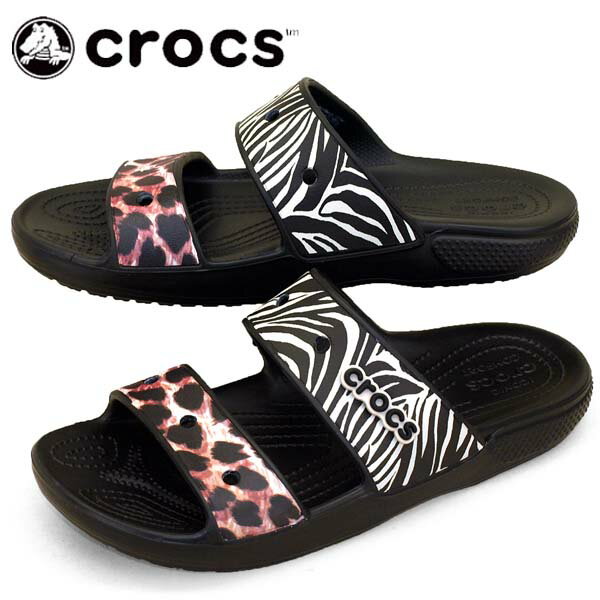 【最大2000円OFFクーポン 5月15日まで】クロックス crocs CLASSIC CROCS ANIMAL REMIX SANDAL 207847 0C4 アニマル 動物 2ベルト リゾート コンフォート スライド カジュアル サンダル レディース/メンズ アニマル柄