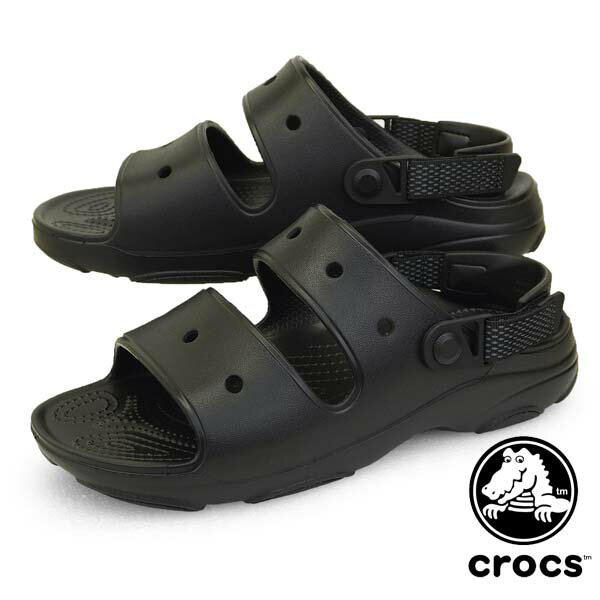 クロックス crocs classic all terrain sandal 207711-001 クラシック オール テレイン サンダル 2本ベルト スライド シャワー アウトドア 黒 メンズ カジュアル シンプル おしゃれ バックスベルト 送料無料