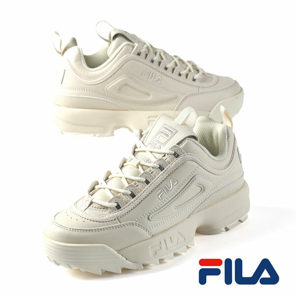 楽天クリックマーケット【最大1000円OFFクーポン+P2倍以上 6月1日】フィラ FILA DISRUPTOR II USS23029-100 クリーム ディスラプター 2 厚底 チャンキーソールスニーカー ストリート レディース シンプル ストリート スポーティ