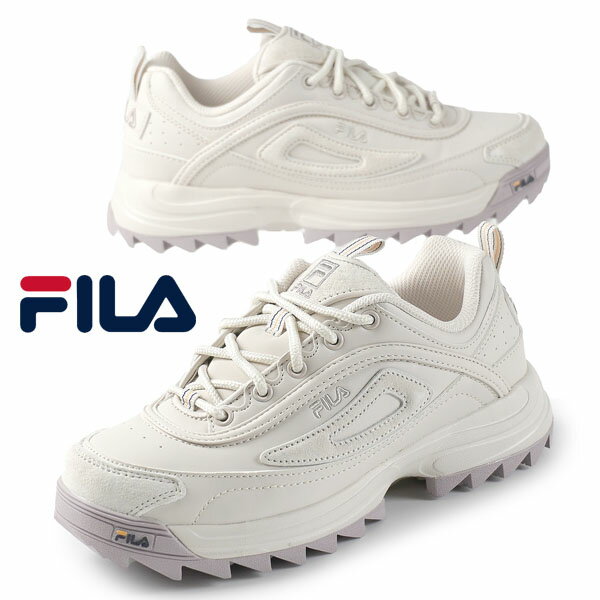 フィラ FILA DISTORTER PREMIUM WFW23034-220 ディストーター プレミアム 厚底 チャンキー カジュアルスニーカー バニラ ストリート レディース シンプル カジュアル ストリート おしゃれ スポーティ あす楽 送料無料