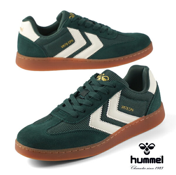 ヒュンメル HUMMEL S VM78 CPH MS 218637-6098 ハンドボール クラシック コートシューズ カジュアル スニーカー 北欧カラー 濃緑 メンズ カジュアル シンプル レトロチック