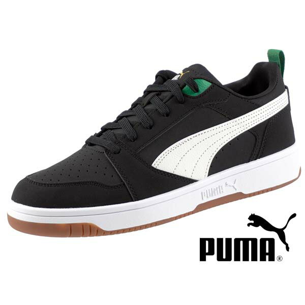  プーマ PUMA REBOUND V6 LOW 75 YEARS 392484-01 リバウンド ロウ 75周年記念モデル コートシューズ スニーカー 黒 メンズ スポーティ シンプル