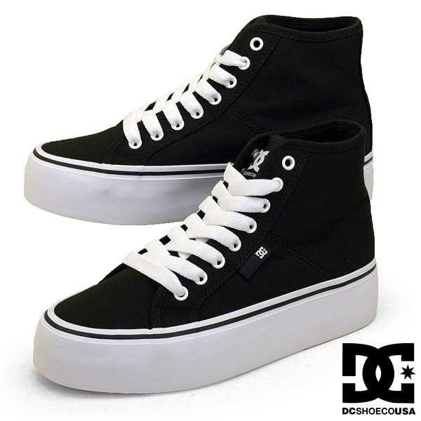 ディーシーシューズ DC Shoes WS MANUAL HI PLATFORM DW231007 BKW マニュアル プラットフォーム 厚底スニーカー 黒白 レディース カジュアル スポーティ おしゃれ かわいい 美脚効果 あす楽 送料無料