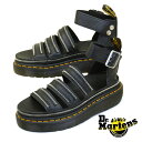 【全品ポイント5倍以上 24日20時より】ドクターマーチン Dr.Martens CLARISSA II QUAD HDW 30733001 黒 厚底 ストラップ ダミージップ サンダル レディース カジュアル