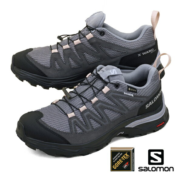サロモン SALOMON X WARD LEATHER GTX W 471824 ローカット 黒濃灰 ゴアテックス 防水/透湿 トレッキング ハイキング 軽量 登山靴 レディース アウトドア あす楽 送料無料