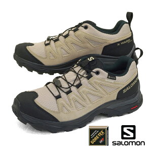 サロモン SALOMON X WARD LEATHER GTX W 471825 黒ベージュ ゴアテックス 防水/透湿 ローカット ハイキング トレッキング 軽量 登山靴 レディース アウトドア あす楽 送料無料