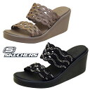 【最大2000円OFFクーポン 5月15日まで】スケッチャーズ SKECHERS RUMBLE ON-ELEGANT DAY 119179 BLK TPE ランブル オン - エレガント デイ 黒 トープ ウェッジヒール ミュール サンダル レディース シンプル