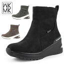 【お買い物マラソン最大500円OFF券】ミッシェルクラン MK MICHEL KLEIN ショートブーツ MK-5037NT 黒 灰 オーク サイドファスナー ...