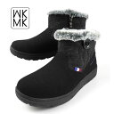【クリアランス特価】ミッシェルクラン MK MICHEL KLEIN ショートブーツ MK-5039 黒 サイドファスナー スエード ストレッチ 防水 幅広 3...