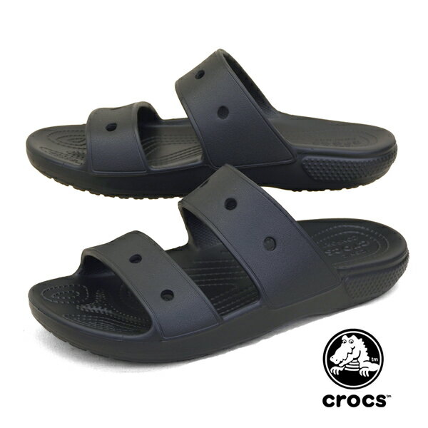 【最大2000円OFFクーポン 5月15日まで】クロックス crocs Classic Crocs Sandal 206761 001 クラシック クロックス スポーティー ストラップ スライド サンダル 黒 レディース/メンズ カジュアル シンプル コンフォートサンダル