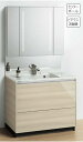クリナップ洗面ドレッサー ティアリス100cmプラン アクリストンクオーツカウンター+流レールボール+ステンレスキャビネット+ミラーをセットしたハイグレードドレ...