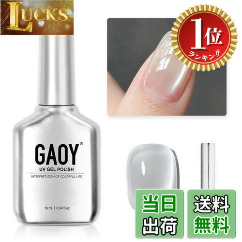 【送料無料】【楽天ランキング1位獲得】GAOY マグネットネイル ジェルネイル 単色 UV・LED対応 ポリッシュタイプ セルフネイル 初心者&プロ適用 色：シルバームーンライト