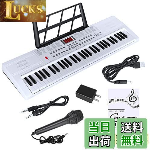 【送料無料】Hricane キーボード ピアノ 電子ピアノ 61鍵盤 200種類音色 200種類リズム 60曲デモ曲 LCDディスプレイ搭載 光る鍵盤 楽器 日本語パネル ヘッドフォン対応 子供 初心者 練習用 USBケーブルと日本語説明書付き