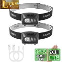 Lepro ヘッドライト 充電式 LED ヘッドランプ 防水 センサー付き 明るい ledヘッドライト 【白光&赤光/5つ点灯モード/実用点灯20時間/60°角度調整可/USBケーブル付き】 夜釣り 登山 キャンプ 作業 頭につけるライト ジョギング ハイキング アウトドア 災害 停電対策 防