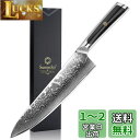 Sunnecko 包丁 牛刀 203MM ダマスカス 67層 ステンレス 鋼 家庭用 キッチン 両刃 万能 よく切れる 野菜 肉 魚 プレゼント 結婚祝い パン...