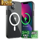 JEDirect iPhone 13 mini マグネット ケース(5.4インチ用) MagSafe ワイヤレス充電対応 衝撃吸収 バンパーカバー 傷つけ防止 透明バック (ブラック)