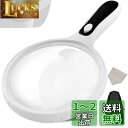 SAPASLIFE 拡大鏡 ルーペ LEDライト付き 【2種類レンズ 2倍(直径約125mm) & 5倍(直径約25mm)】手持ちルーペ 4ライト 白いライト ...
