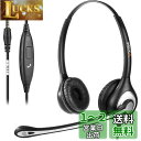 Wantek ヘッドセット3.5mm 両耳 ノイズキャンセリングマイク付きとコール制御 PC用3.5mmヘッドホン Web会議、Skype、オフィス、在宅勤務、ビジネス、コールセンターに適用 iPhone、iPad、コンピューターに対応 明瞭な通話 超軽量 超快適 携帯電話用ヘッドセット【適格請