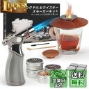 QuiExact カクテルスモーカーキット 14点セット トーチ付き アイスキューブ 4種類のウッドチップ ウィスキー カクテルス ワイン 溶けない氷 ステンレ...