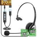 Wantek ヘッドセットUSB TypeC 3.5mm 片耳 ノイズキャンセリングマイク付きとオンライン有線制御PC用ヘッドホン Web会議、Skype、オフィス、在宅勤務、業務用、リモートワーク、コールセンターに適用 クリアな通話 超軽量 超快適 USB接続付き